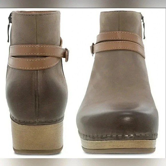 Dansko Brook Boho 11.5/12 (42) Taupe Burnished Nubuck Leather Ankle Boots - Picture 3 of 6